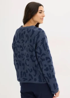 Pull oversize en jacquard à sequins