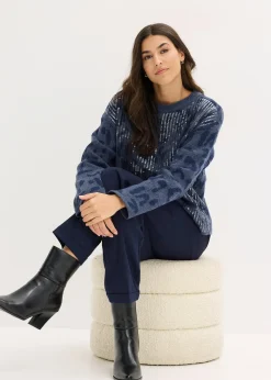 Pull oversize en jacquard à sequins