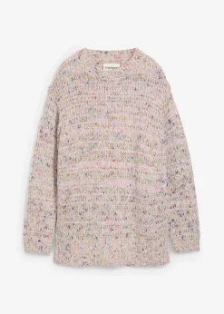 Pull oversize en maille chinée et texturée