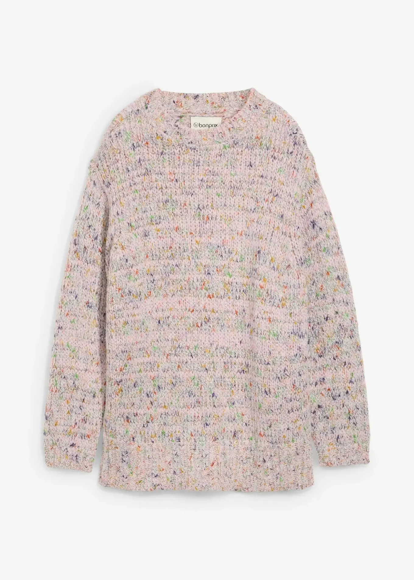 Pull oversize en maille chinée et texturée