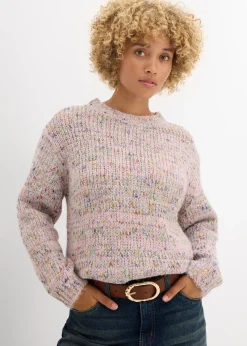 Pull oversize en maille chinée et texturée
