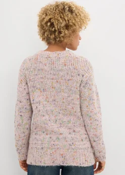 Pull oversize en maille chinée et texturée