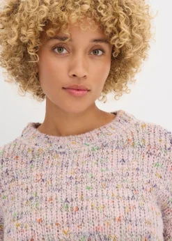 Pull oversize en maille chinée et texturée