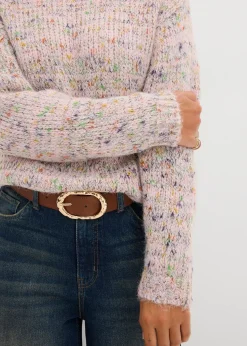 Pull oversize en maille chinée et texturée