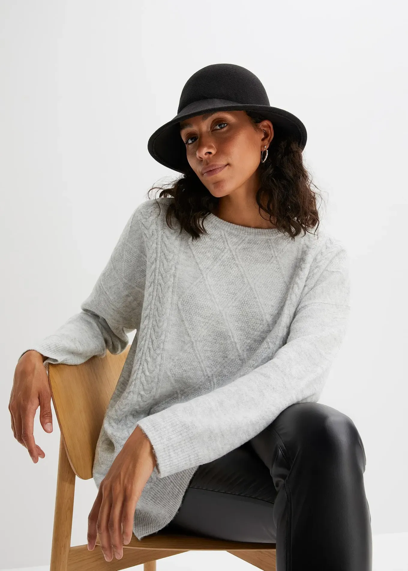 Pull oversize en maille torsadée