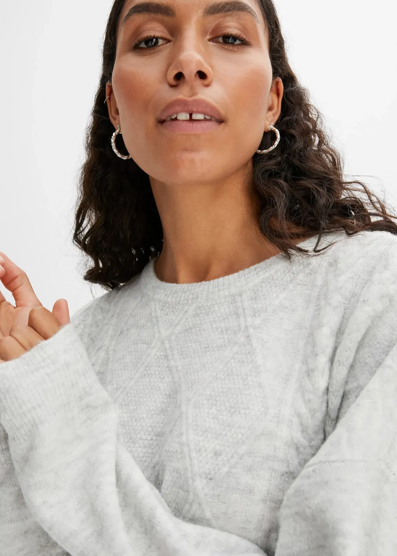 Pull oversize en maille torsadée