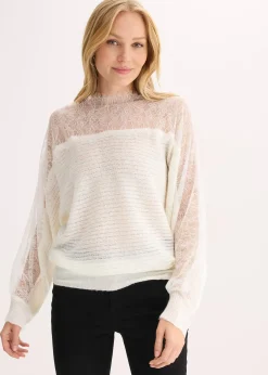 Pull épaules nues avec dentelle