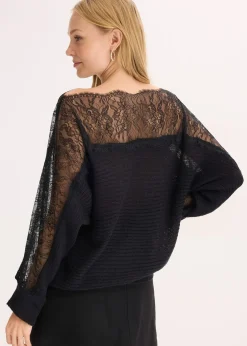 Pull épaules nues avec dentelle