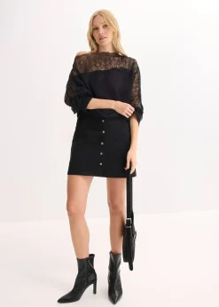 Pull épaules nues avec dentelle