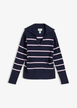 Pull polo en fine maille