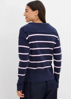 Pull polo en fine maille