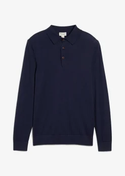 Pull polo en fine maille avec laine mérinos, slim