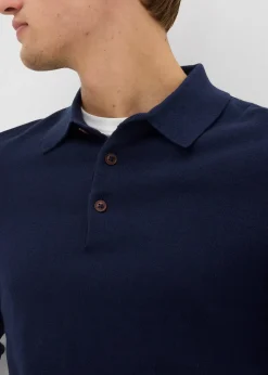 Pull polo en fine maille avec laine mérinos, slim