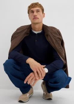 Pull polo en fine maille avec laine mérinos, slim