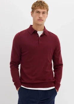Pull polo en fine maille avec laine mérinos, slim