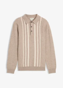 Pull polo slim en fine maille