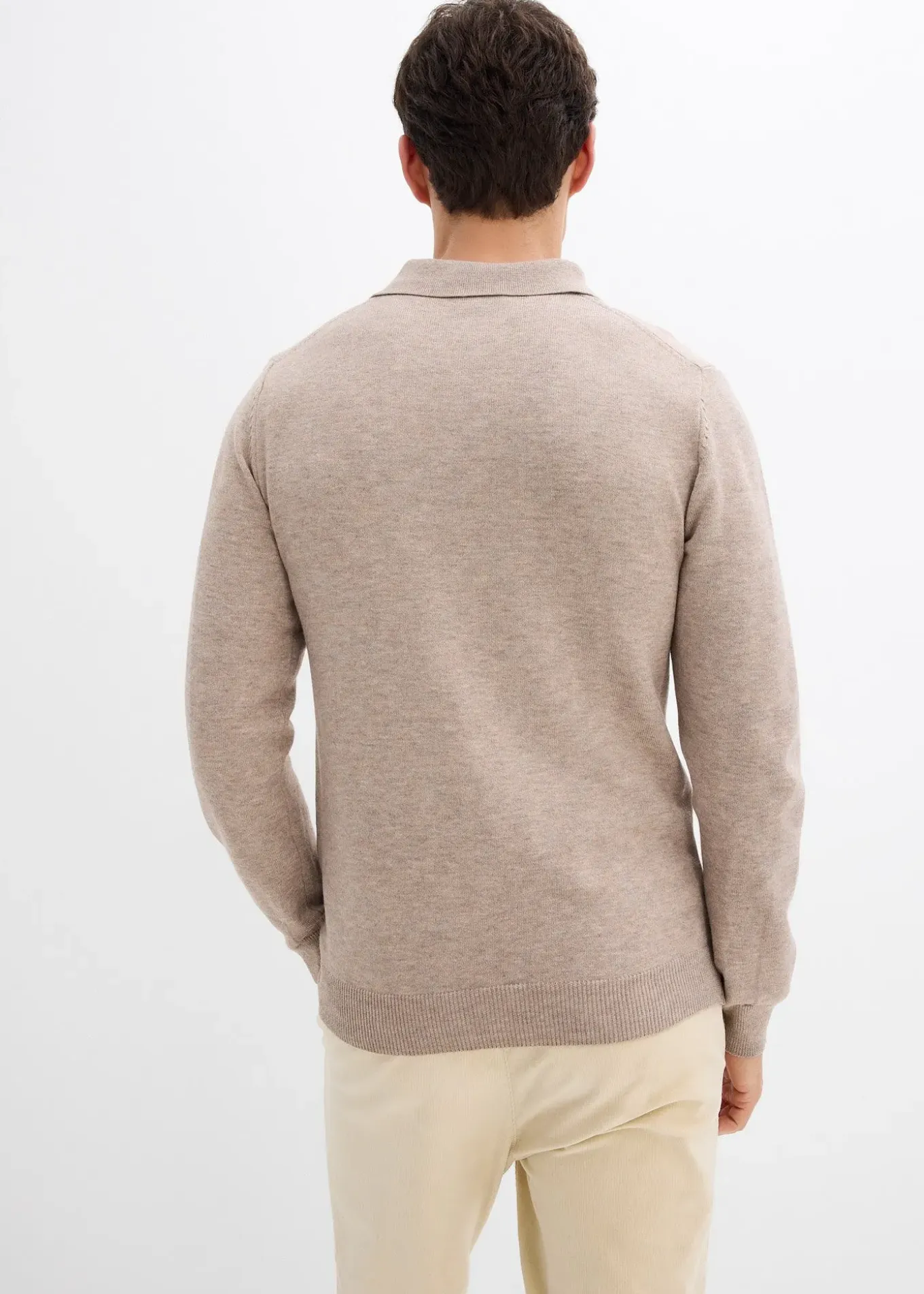 Pull polo slim en fine maille