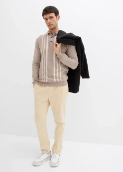 Pull polo slim en fine maille