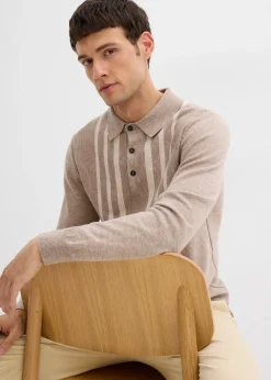 Pull polo slim en fine maille