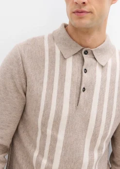 Pull polo slim en fine maille