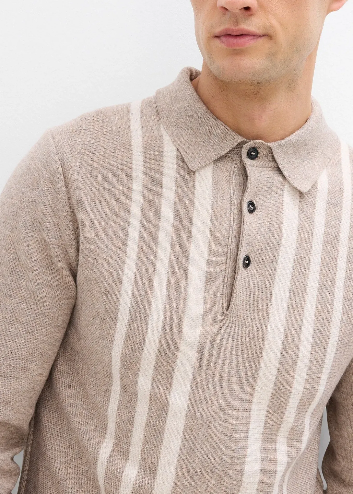 Pull polo slim en fine maille