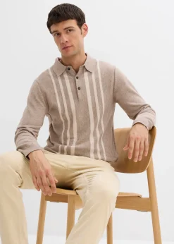 Pull polo slim en fine maille