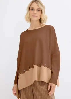 Pull poncho en fine maille