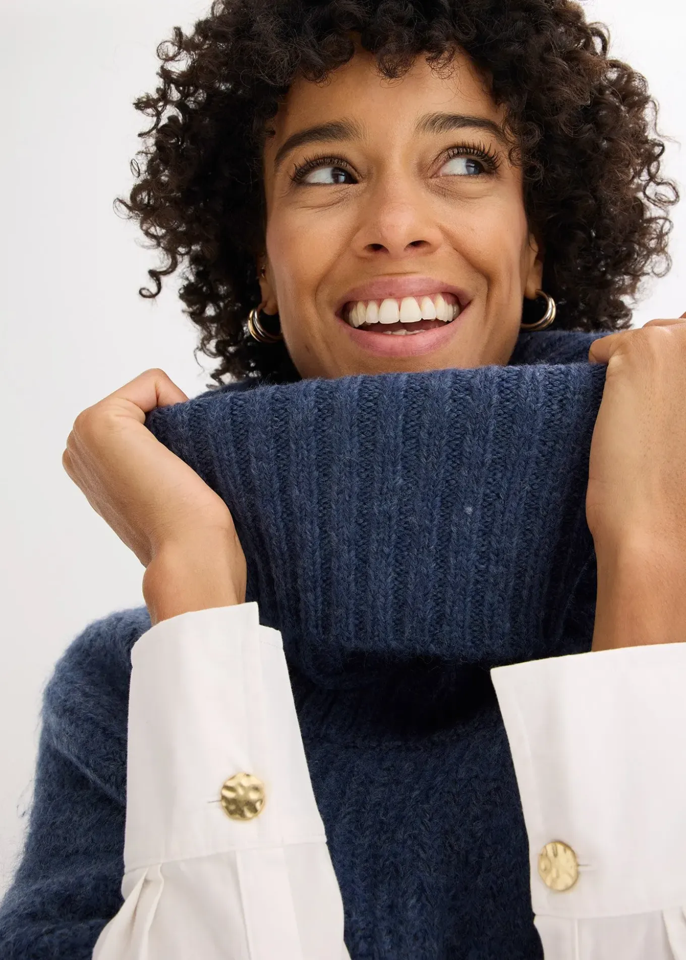 Pull poncho en laine mélangée