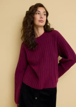 Pull raccourci en maille côtelée