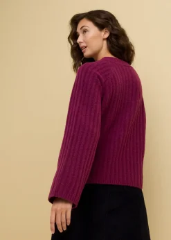 Pull raccourci en maille côtelée