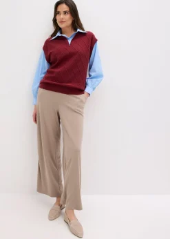 Pull sans manches à empiècement chemisier en coton