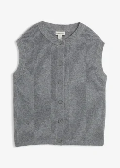 Pull sans manches en grosse maille