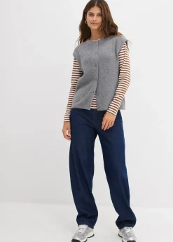 Pull sans manches en grosse maille