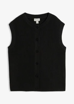 Pull sans manches en grosse maille