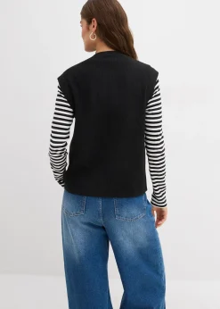 Pull sans manches en grosse maille