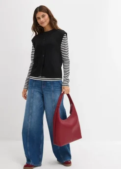 Pull sans manches en grosse maille