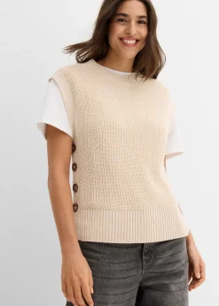 Pull sans manches en maille