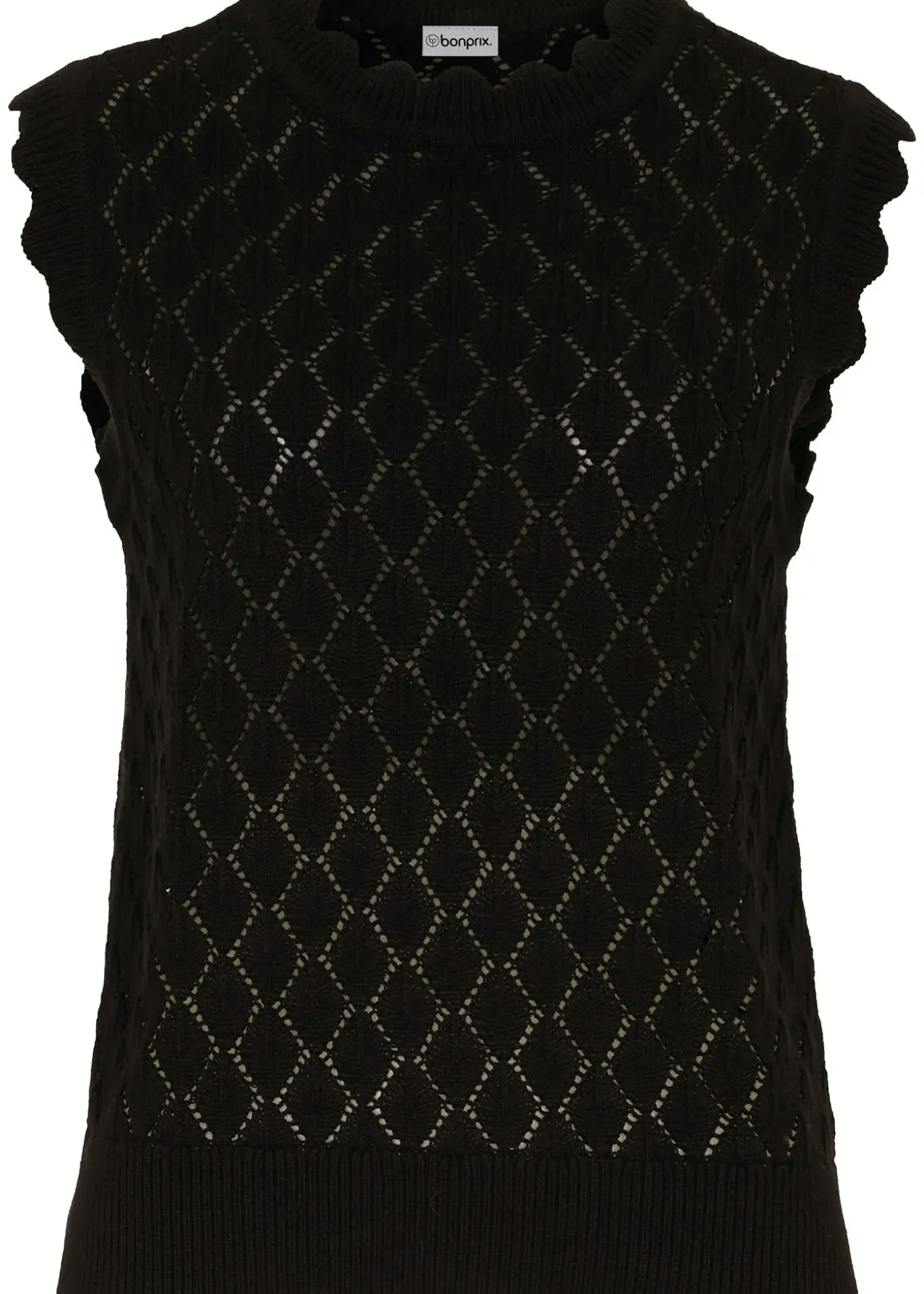 Pull sans manches en maille ajourée