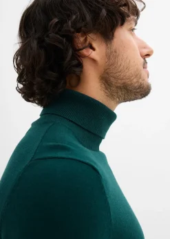 Pull slim à col roulé en fine maille avec laine mérinos