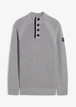 Pull texturé à col montant