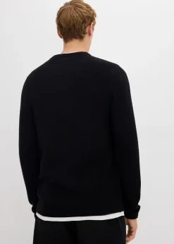 Pull texturé effet 2-en-1 en coton mélangé