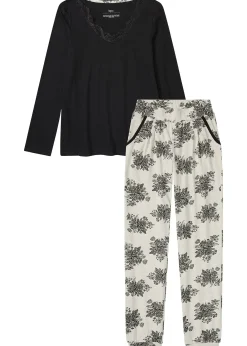 Pyjama à dentelle et poches latérales