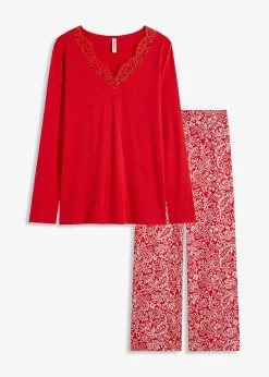 Pyjama à jambes évasées en viscose mélangée