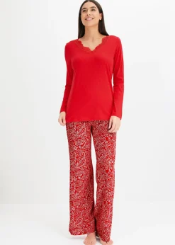 Pyjama à jambes évasées en viscose mélangée