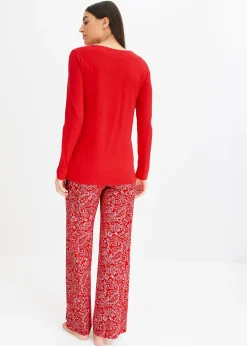 Pyjama à jambes évasées en viscose mélangée