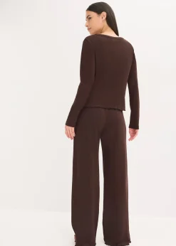 Pyjama boutonné en matière côtelée