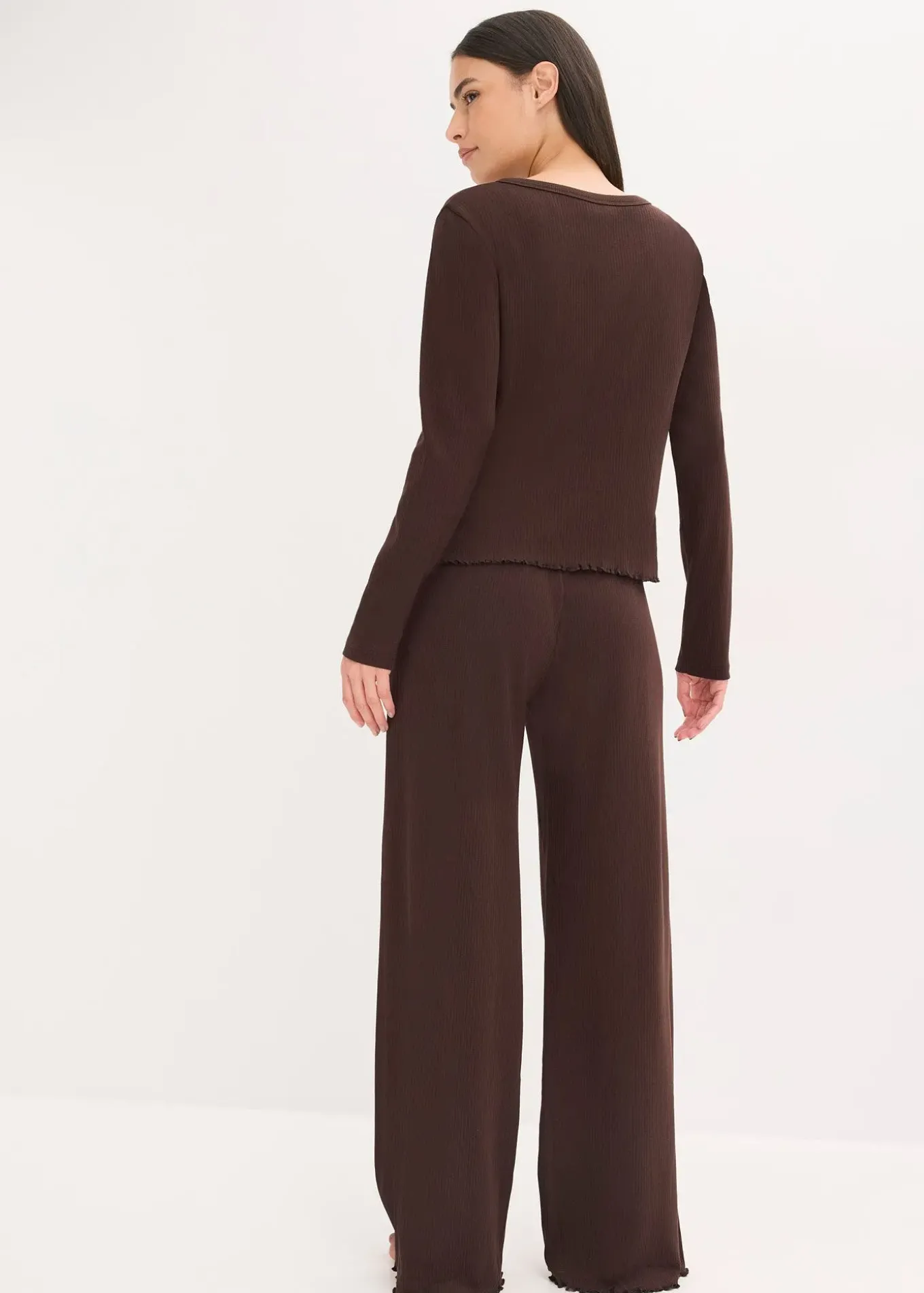 Pyjama boutonné en matière côtelée