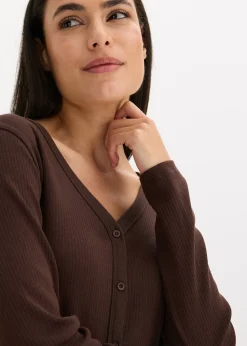 Pyjama boutonné en matière côtelée