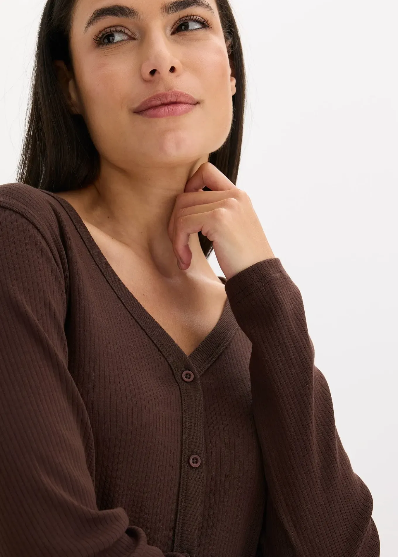 Pyjama boutonné en matière côtelée