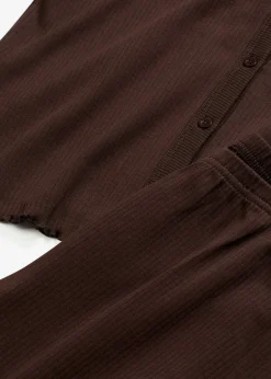 Pyjama boutonné en matière côtelée